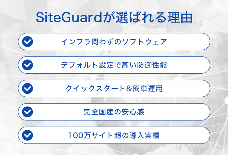 国産ソフトウェア型WAF「SiteGuardシリーズ」